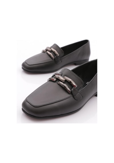 Dgn 701 Kadin Aksesuarli Loafer Ayakkabi Siyah