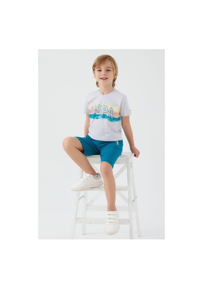 U.s. Polo Assn. Sweet Intense Beyaz Erkek Çocuk Bermuda Takım Kar Melanj