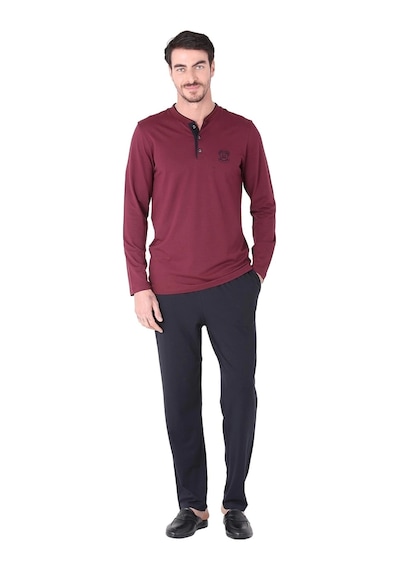 D's Damat 221001 Uzun Kol Pijama Takımı Bordo
