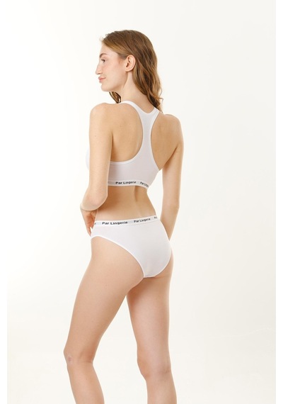Parlingerie Sporcu Büstiyer Takım Beyaz
