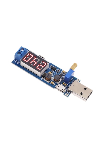 Usb Ayarlı Güç Kaynağı Modülü HW-132 Voltaj Yükseltici Düşürücü DC 0.6V / 25V Voltmetre