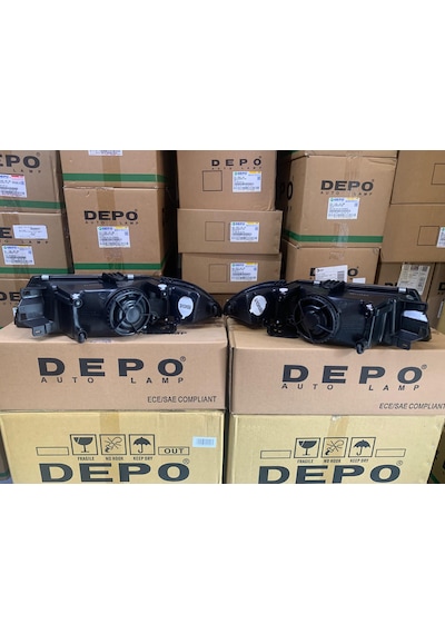 Mitsubishi Carisma 2000-2005 Arası Depo Sağ Ve Sol Far Takım Siyah Mr972793 / Mr972794
