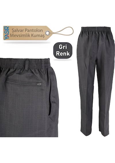 Erkek Kumaş Şalvar Pantolon Mevsimlik Gri Renk (514217302)