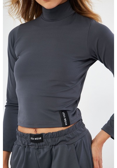 Lesa Wear Soft Touch Balıkçı Yaka Bluz Antrasit Antrasit