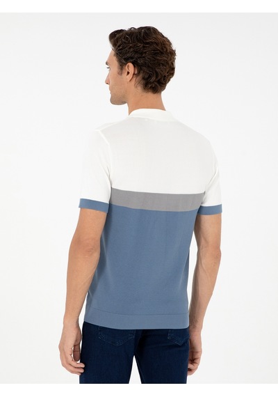 Mavi Slim Fit Polo Yaka Keten Karışımlı Triko T-shirt