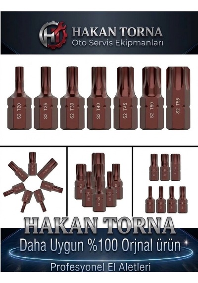 Kısa 7 Parça T20 25 30 40 45 50 55 Torx Bits Uç Kaplamalı Torks Tork Uç