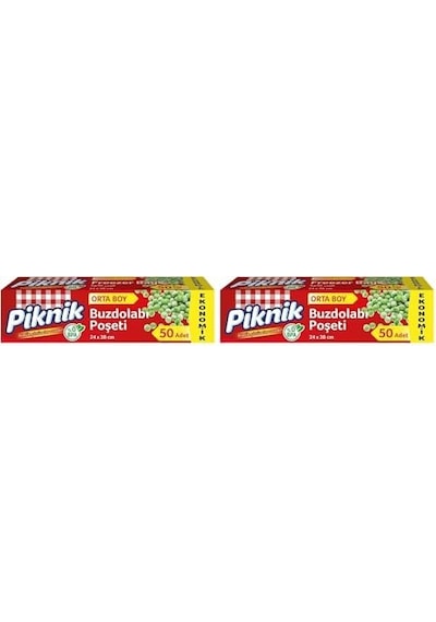 Piknik Buzdolabı Poşeti Ort Eko, 50'li 2li Paket