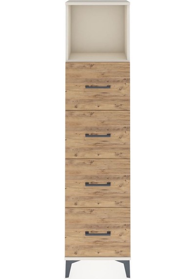 Arges Dolap Tek Raflı 4 Çekmeceli 44x30x182 Aytaşı-çam Aytaşı