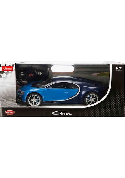 Rastar 1:14 Bugatti Chiron Uzaktan Kumandalı Işıklı Araba Mavi-siyah Çok Renkli