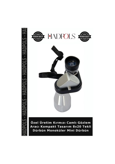 Özel Üretim Kırmızı Camlı Gözlem Aracı Kompakt Tasarım 8x20 Tekli Dürbün Monoküler Mini Dürbün