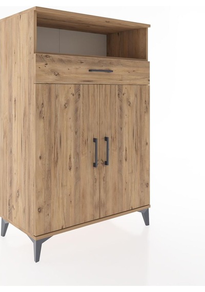 Hyperion Dolap 3 Raflı Tek Çekmeceli 2 Kapaklı 88x44x134 Çam-çam Atlas Çam
