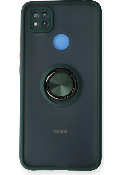 Uryport Xiaomi Redmi 9c Kılıf Montreal Yüzüklü Silikon Kapak - Yeşil