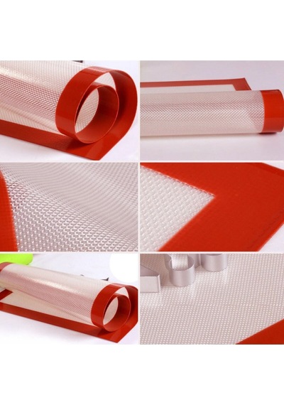2 Adet Silikon Pişirme Matı Yıkanabilir Kendinden Yağlı Fırınlanabilir Hamur Açma Matı 30 X 40 Gümüş