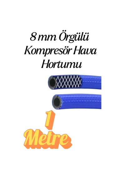 1 Metre Kompresör Hava Hortumu 8 Mm Termo Hortum Mavi Thermo Hortum Basınca Dayanıklı Hortum
