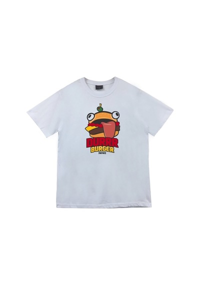 Stoned&Fame Fortnite Durr Burger Baskılı T-shirt Beyaz