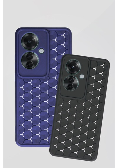 Newface Oppo Reno 11f Kılıf Petek Silikon Kapak - Kırmızı Kırmızı