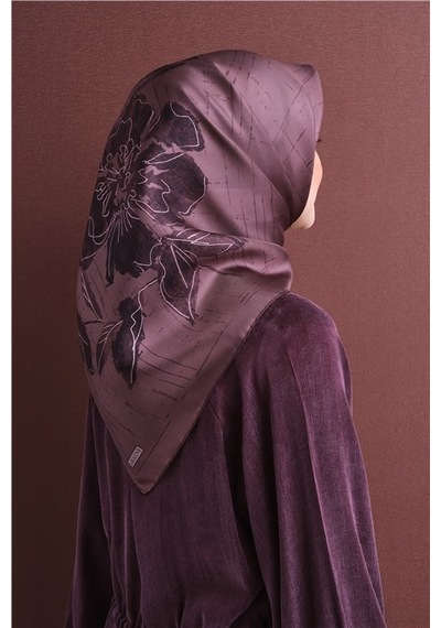 Armine Saf İpek Twill Eşarp 9617d 58 Mavi