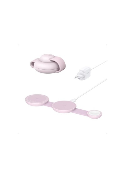 Maggo 3in1 Kablosuz Katlanır Şarj B25m8, Pembe