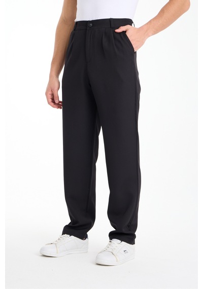 Gugus Erkek Baggy İthal Kumaş Pantolon Siyah