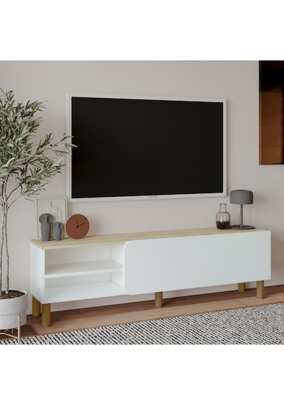 İnarch Dizayn River 150 Cm Modern Tv Sehpası Kapaklı Ve Raflı Tasarım Beyaz - Safirmeşe İnarch Dizayn River 150 Cm Modern Tv Sehpası Kapaklı Ve Raflı Tasarım Beyaz - Safirmeşe