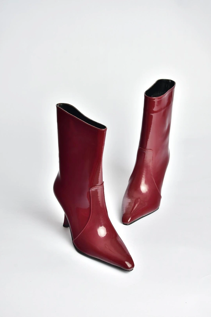 Fox Shoes V752550208 Bordo Rugan İnce Topuklu Kadın Bot Bordo-rugan