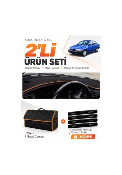 E-biz Toyota Carina E T190 Aırbaglı 1992-1997 Torpido + Deri Çanta - Siyah-kahverengi - To010