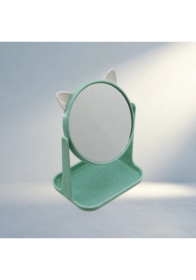 Yuvarlak Kulaklı Makyaj 12x15.5cm Renkli Plastik Açık Gold