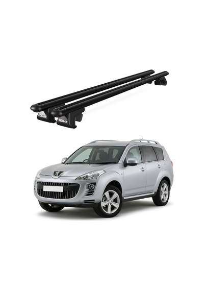 Venüs Peugeot 4007 2008-2012 Uyumlu Siyah Ara Atkı Port Bagaj Tavan Barı