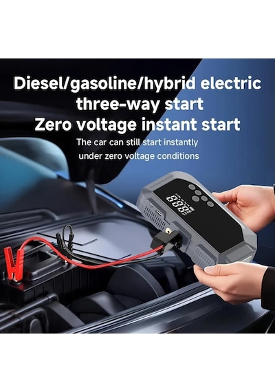 Çok Fonksiyonlu Akü Takviye Cihazı Ve Hava Kompresörü 12v Araç Jump Starter, Dijital Lastik Şişirme, Led Işık & Sos, Powerbank, Taşınabilir Acil Durum Seti K3 Çok Fonksiyonlu Akü Takviye Cihazı Ve Hava Kompresörü 12v Araç Jump Starter, Dijital Lastik Şişirme, Led Işık & Sos, Powerbank, Taşınabilir Acil Durum Seti K3