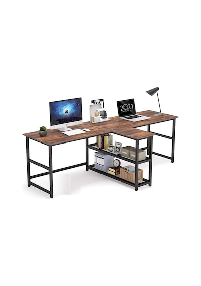 Zizuva  Zizuva Tasarım Kitaplıkla Bölmeli Modern 2 Kişilik Çalışma Masa  (541151295)