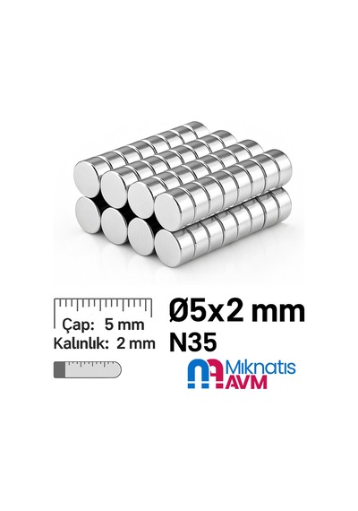 Ø5x2 Mm N35 Yuvarlak Neodyum Mıknatıs 100 Adet - Kart, Davetiye Ve Maket İçin Mıknatıs Avm
