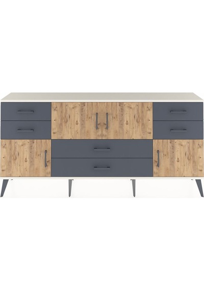 Arges Konsol 3 Raflı 6 Çekmeceli 4 Kapaklı 176x30x83 Aytaşı-çam/antrasit Çam/antrasit Arges Konsol 3 Raflı 6 Çekmeceli 4 Kapaklı 176x30x83 Aytaşı-çam/antrasit Çam/antrasit