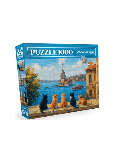1000 Parça - Maıden S Tower Cats Kız Kulesi Kedileri