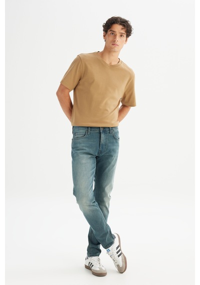 Lee Pamuklu Slim Fit Dar Kesim Cepli Esnek Jean Denim Kot Pantolon Gri