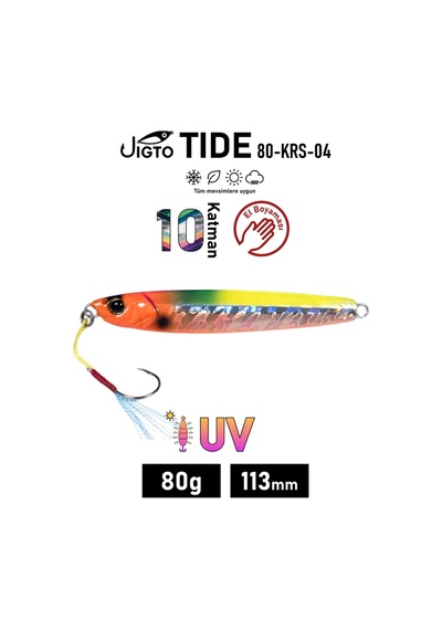 Jig, Zoka, Suni Yem, Uv Metal Jig, 80gr 11cm Jıgto Tide 80