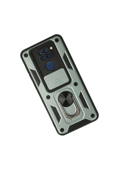 Xiaomi Redmi Note 9 Uyumlu Kılıf Pars Lens Yüzüklü Silikon - Yeşil