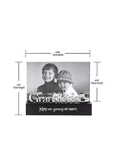 Malden International Designs Grandkids Masaüstü İfadesi Gümüş Kelime Eklentisi Resim Çerçevesi, 4x6, Siyah
