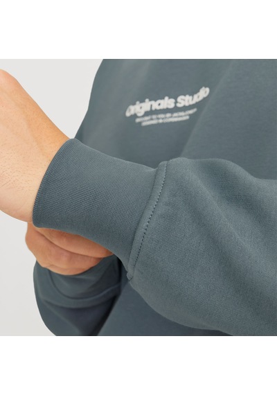 Jack & Jones Jack&jones Vesterbro Erkek Yeşil Bisiklet Yaka Sweatshirt Gri