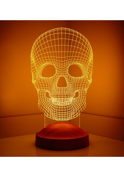 3d Led Lamba 3 Boyutlu Kuru Kafa Özel Gecelambası