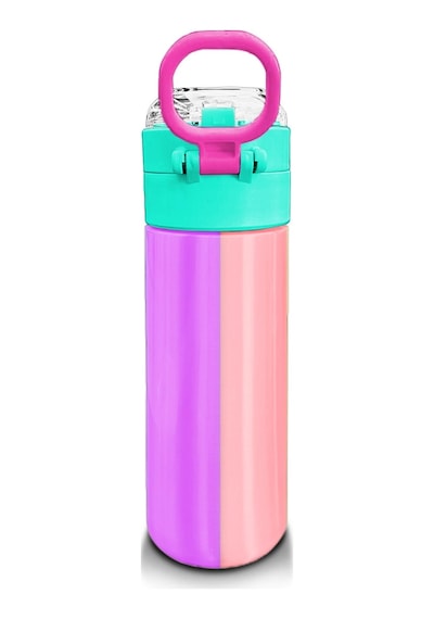 Coral High Kids Renkli Çizgili Pipetli Ve Direkt İçim Çelik Termos 500 Ml 31844 Çok Renkli