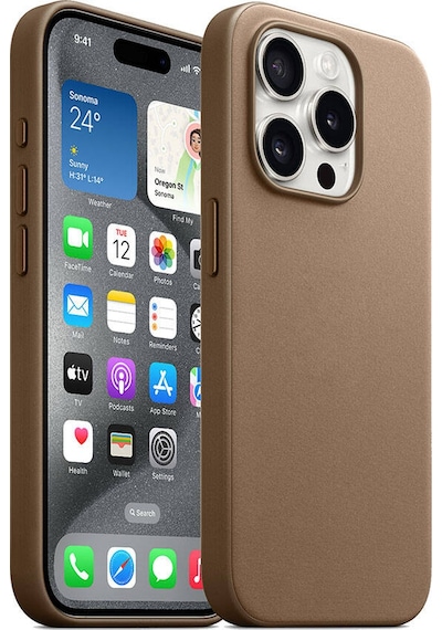 Zore Apple Uyumlu iPhone 15 Pro Max  Magsafe Şarj Özellikli Mikro Fiber Optimal Kılıf-ka Kahverengi
