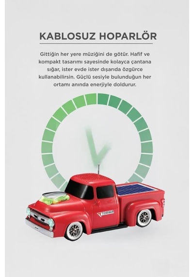 Özel Üretim Eğlenceli Ses Kulakliksuz Güneş Enerjili Bluetooth Hoparlör D44 Kırmızı