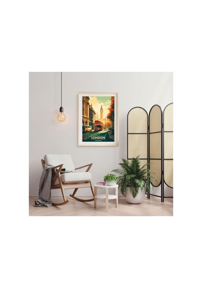 Poster Ahşap Çerçeveli Oturma Odası Salon Mutfak Dekoratif Tablo Çok Renkli - 812328181 Çok Renkli