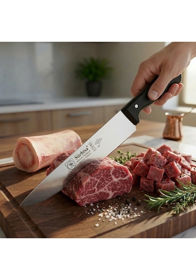 Sürmene Kasap Bıçağı Pimli Sap 28 Cm Kelle Kuşbaşı Kesim Kemik Sıyırma Doğrama Bıçağı Sürbisa 61040