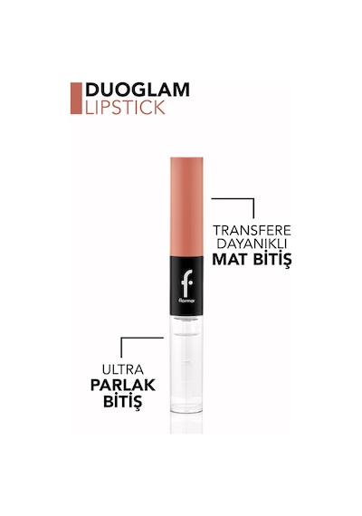 Flormar Duoglam Yüksek Pigmentli Kremsi Likit Ruj & Ultra Kalıcı Dudak Parlatıcısı 001 Day To Night