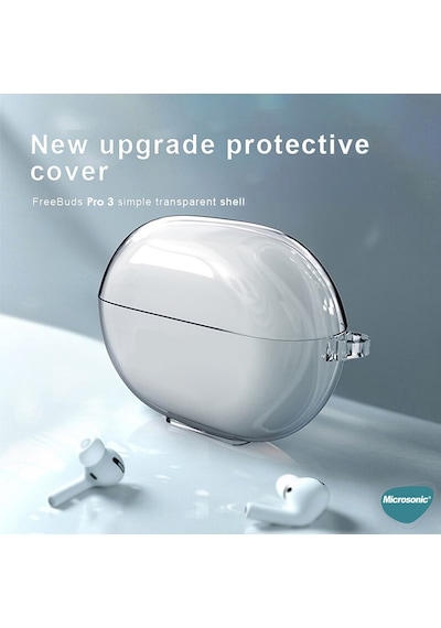 Microsonic Huawei Freebuds Pro 4 Kılıf Transparent Clear Soft Şeffaf