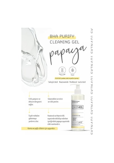 Skin401 Bha Siyah Nokta Karşıtı Yüz Temizleme Jeli 200 ML