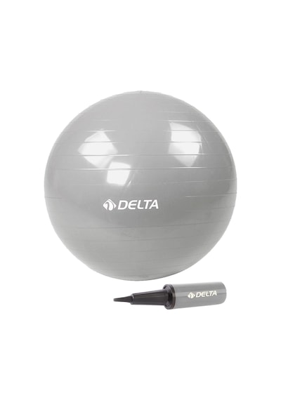 Delta 65 Cm Silver Deluxe Pilates Topu Ve Çift Yönlü Pompa Seti-gümüş