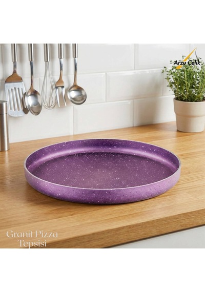 Arzu Çelik 32 Cm Granit Pizza Tepsisi - Violet Mor