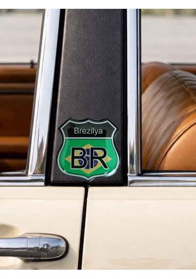 Brazil Damla Sticker Etiket Kabartmalı 3dsilikon Direk Arma Brezilya Etiketçilere Özel 2adet 3,5x3cm Çok Renkli